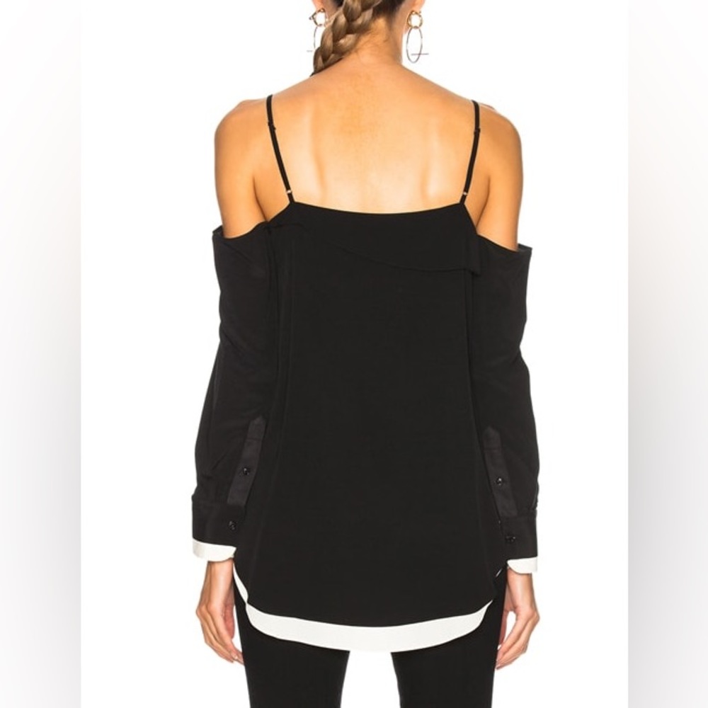 Rag & Bone Silk Karley Cold Shoulder Top L - Picture 3 of 13